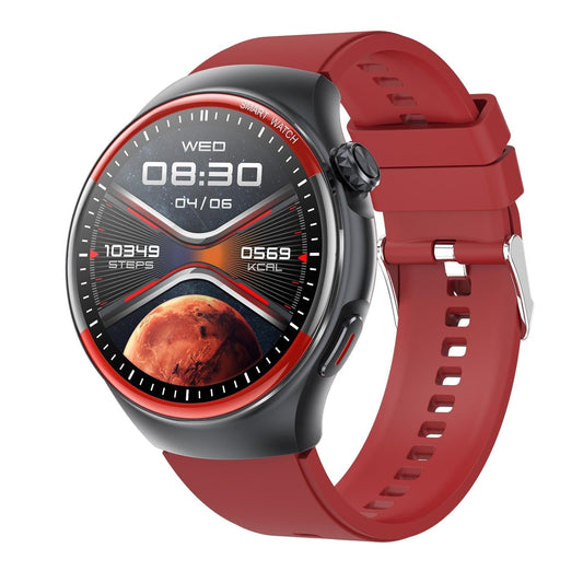 Smart Round Screen Watch With Bt Call And Health Tracking - Leather - Silicone Red Tristar Online