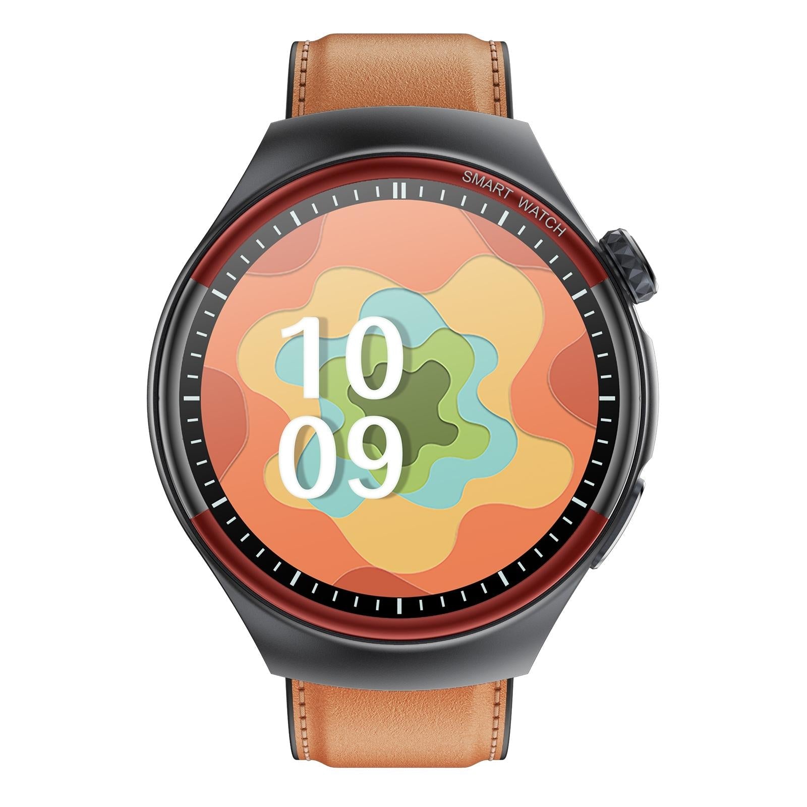 Smart Round Screen Watch With Bt Call And Health Tracking - Leather - Silicone Red Tristar Online