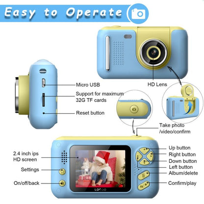 Kids' 2.4 Reversible Hd Photo Camera with Bracket - Yellow / Blue Tristar Online