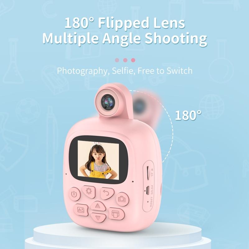 Blue Cartoon Kids Digital Camera with Rotating Lens - A18 Hd Printable Tristar Online