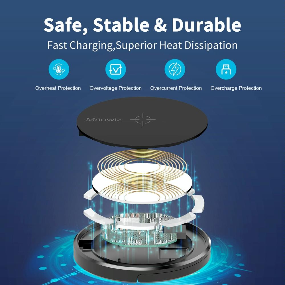 15W Desktop Magsafe Magnetic Wireless Charger With Usb C Cable Tristar Online