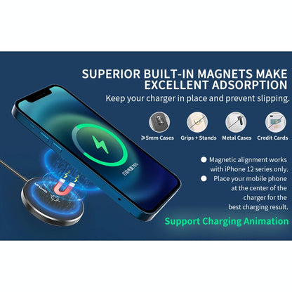 15W Desktop Magsafe Magnetic Wireless Charger With Usb C Cable Tristar Online