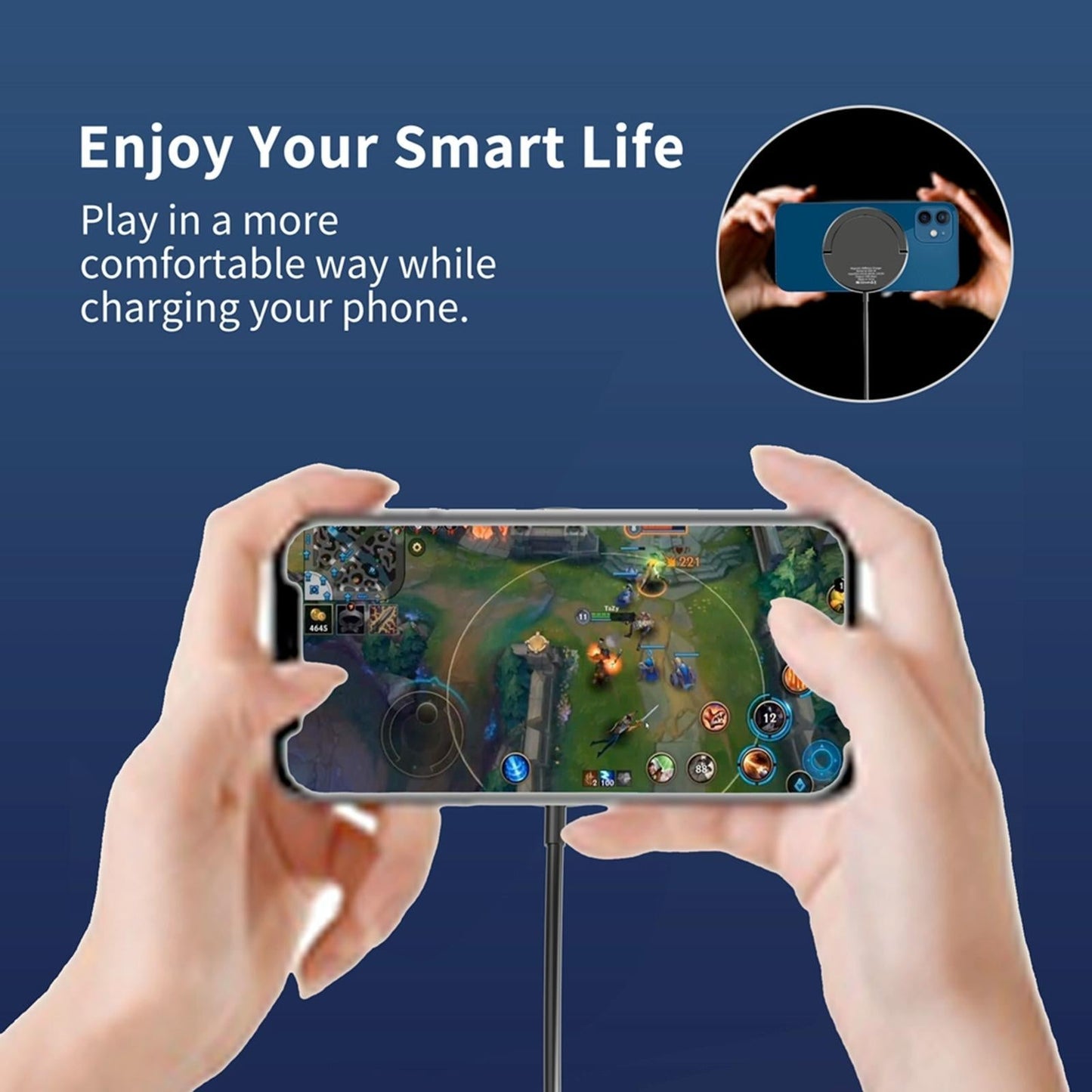 15W Desktop Magsafe Magnetic Wireless Charger With Usb C Cable Tristar Online