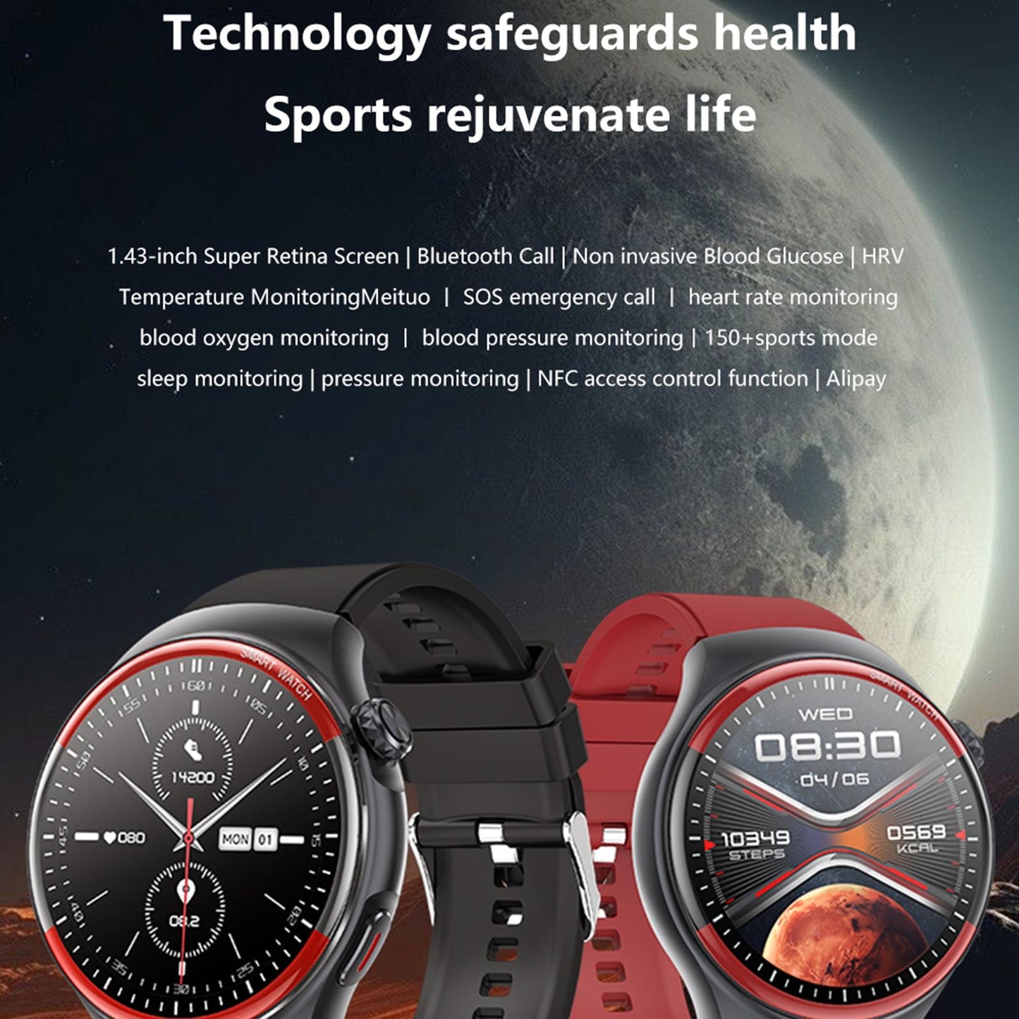Smart Round Screen Watch With Bt Call And Health Tracking - Leather - Leather Black Tristar Online