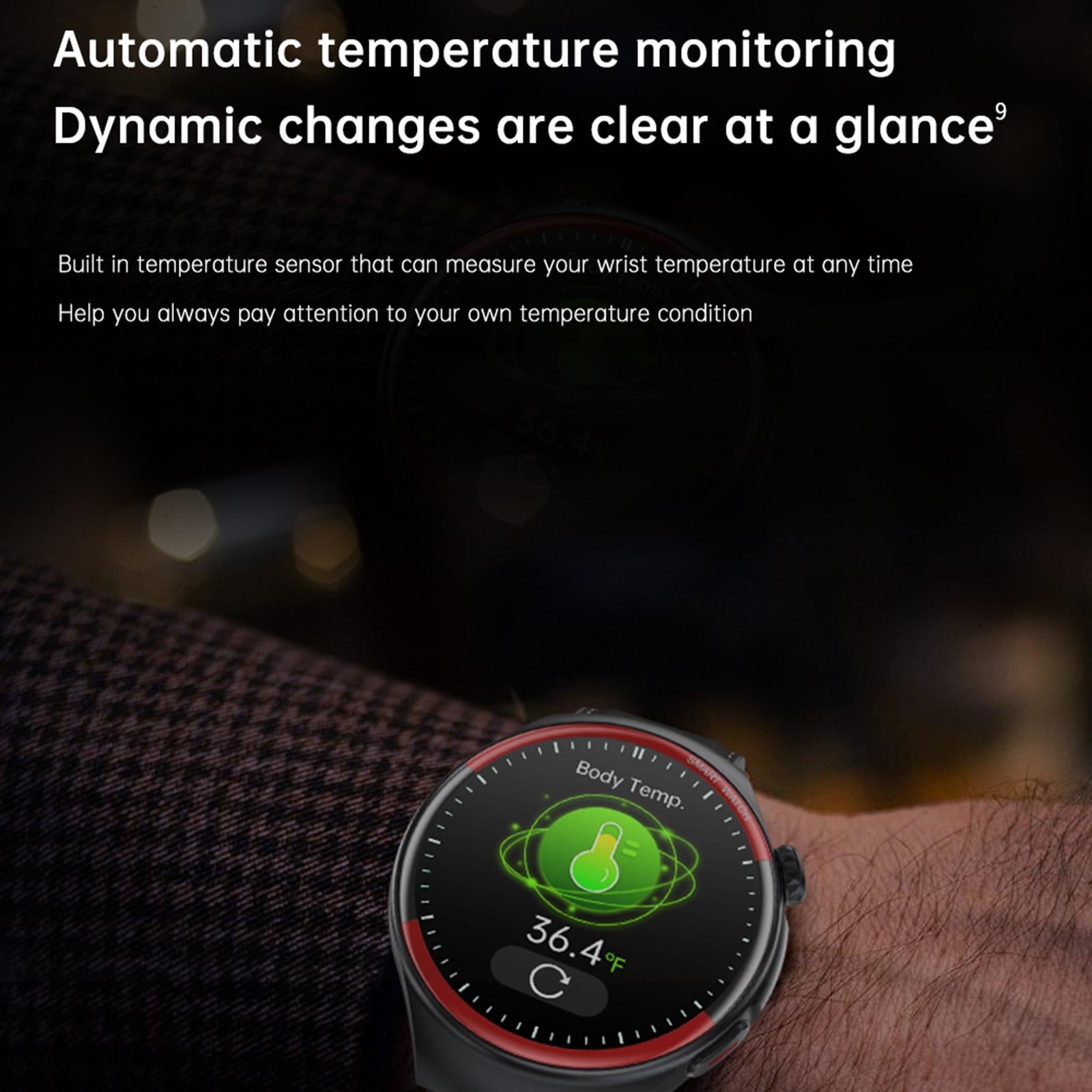 Smart Round Screen Watch With Bt Call And Health Tracking - Leather - Leather Black Tristar Online