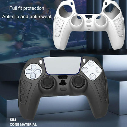 Black Silicone Protective Case for Ps5 Gamepad - Anti-skid Cover - Blue + 2 Hats Tristar Online
