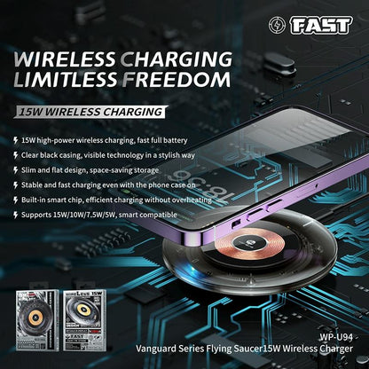 15W Desktop Wireless Charger Sleek Design