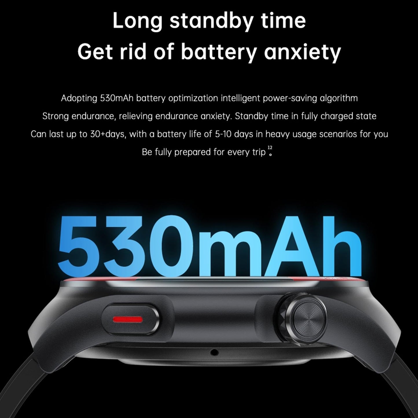 Smart Round Screen Watch With Bt Call And Health Tracking - Leather - Silicone Black Tristar Online