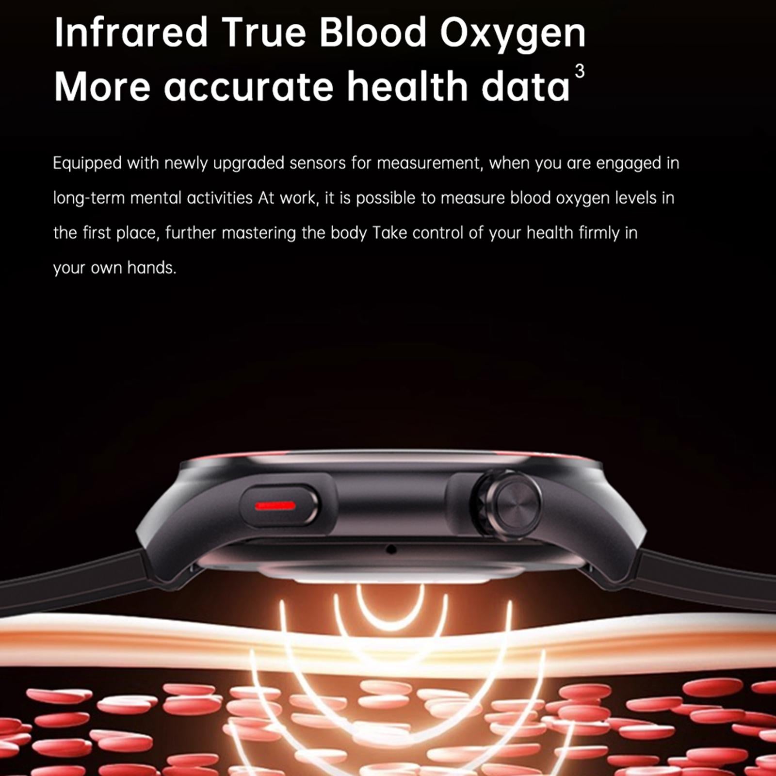 Smart Round Screen Watch With Bt Call And Health Tracking - Leather - Silicone Black Tristar Online