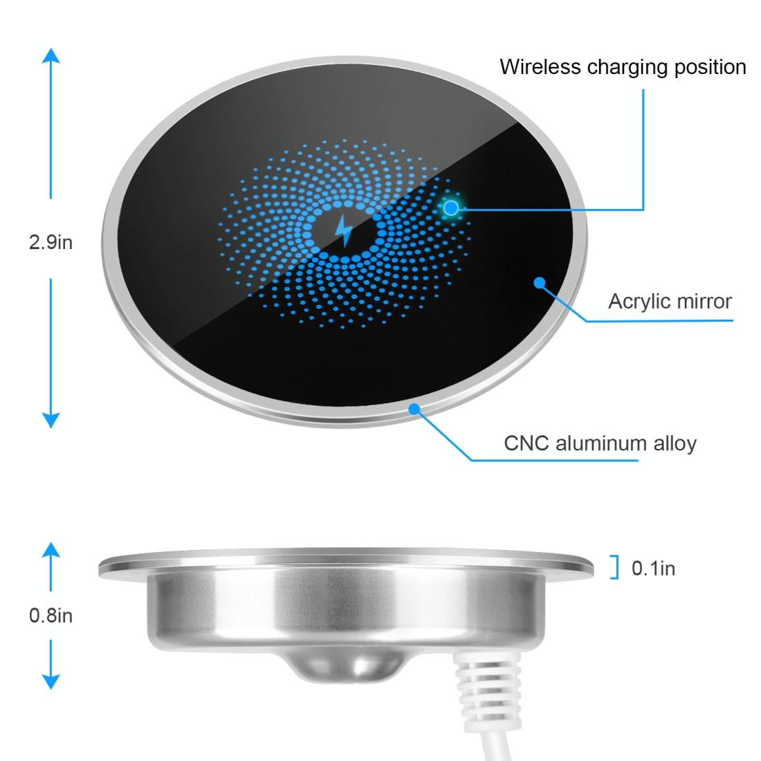 15W Ultra Thin Desktop Wireless Charger Embedded Tristar Online