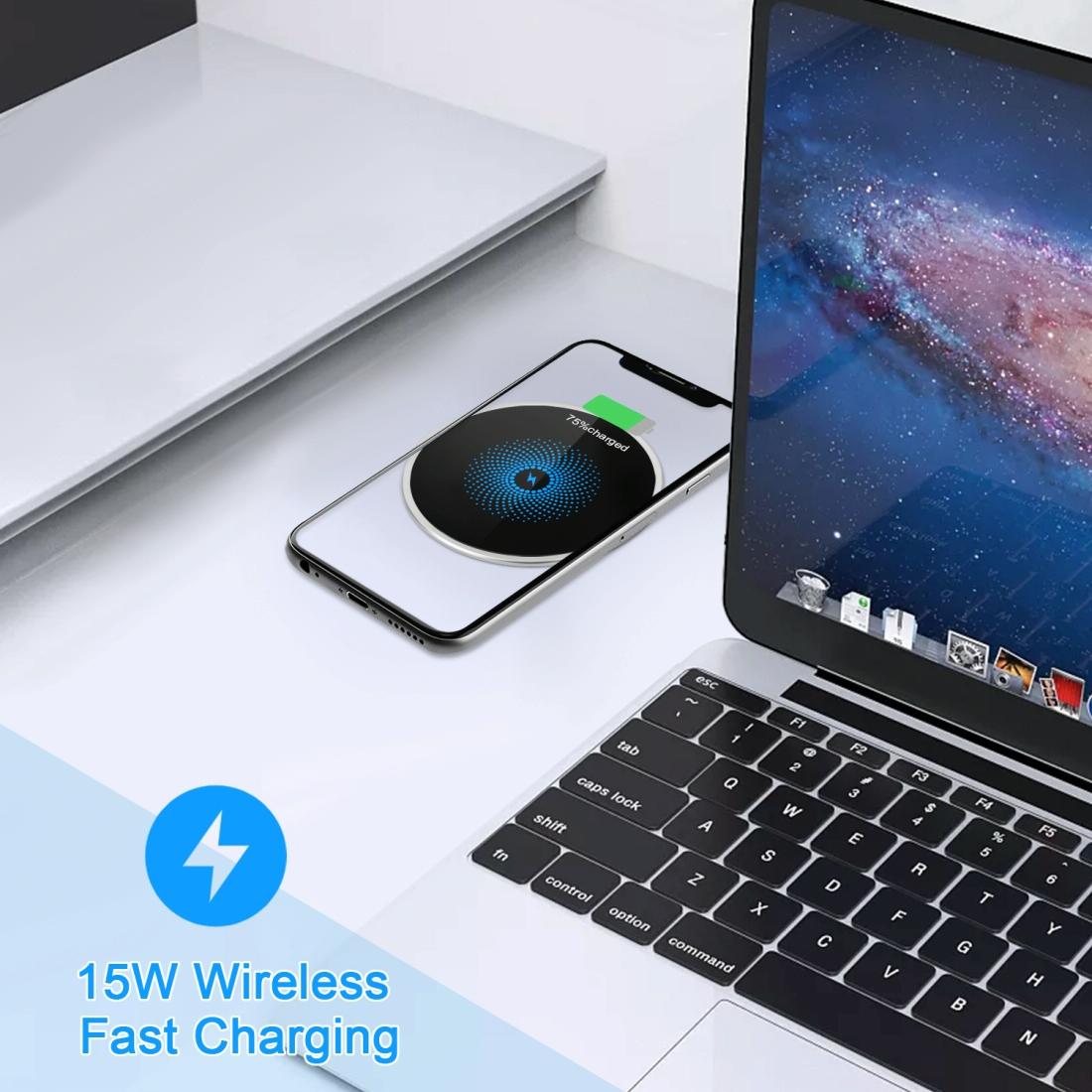 15W Ultra Thin Desktop Wireless Charger Embedded Tristar Online