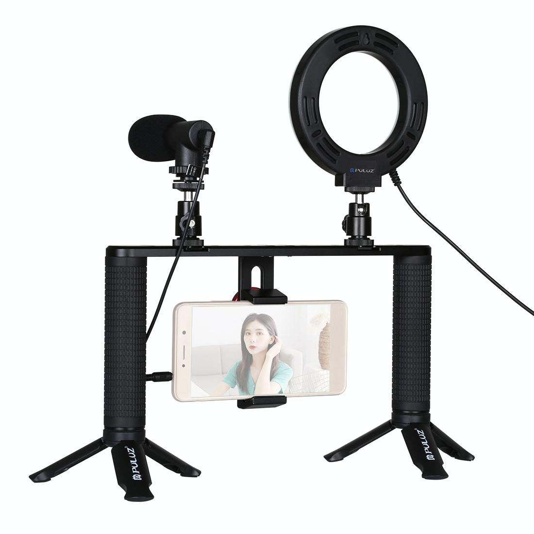 4-In-1 Vlogging Kit With 4.7 Ring Light Mic Tripod & Stabilizer Tristar Online
