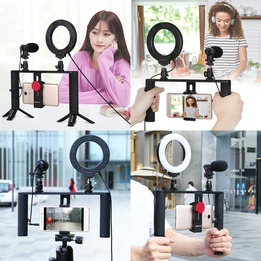 4-In-1 Vlogging Kit With 4.7 Ring Light Mic Tripod & Stabilizer Tristar Online