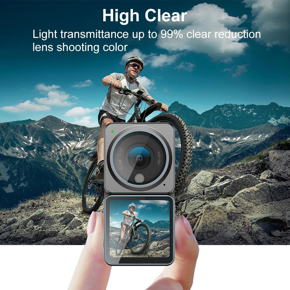 9h Tempered Glass Film for Dji Action 2 - 3-in-1 Lens with Front and Back Lcd Display Tristar Online