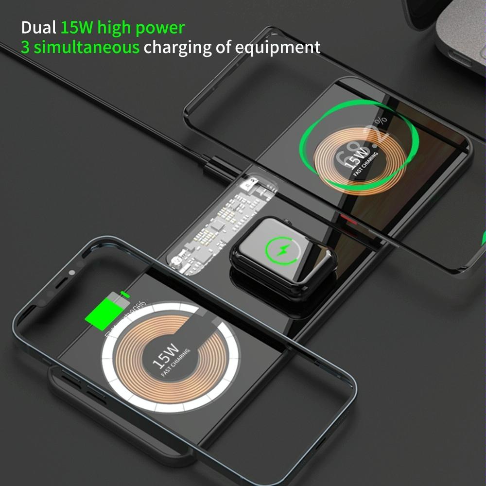 15W Dual Fast Charging Pad For 3 In 1 Wireless Phones Tristar Online