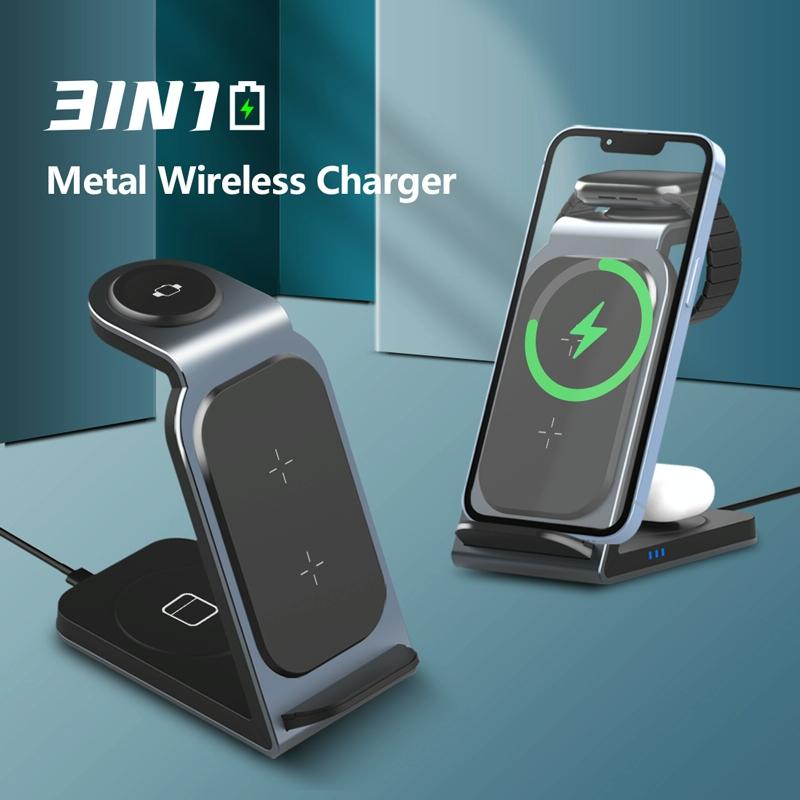 3 In 1 Vertical Metal Wireless Charger - Tarnish Tristar Online