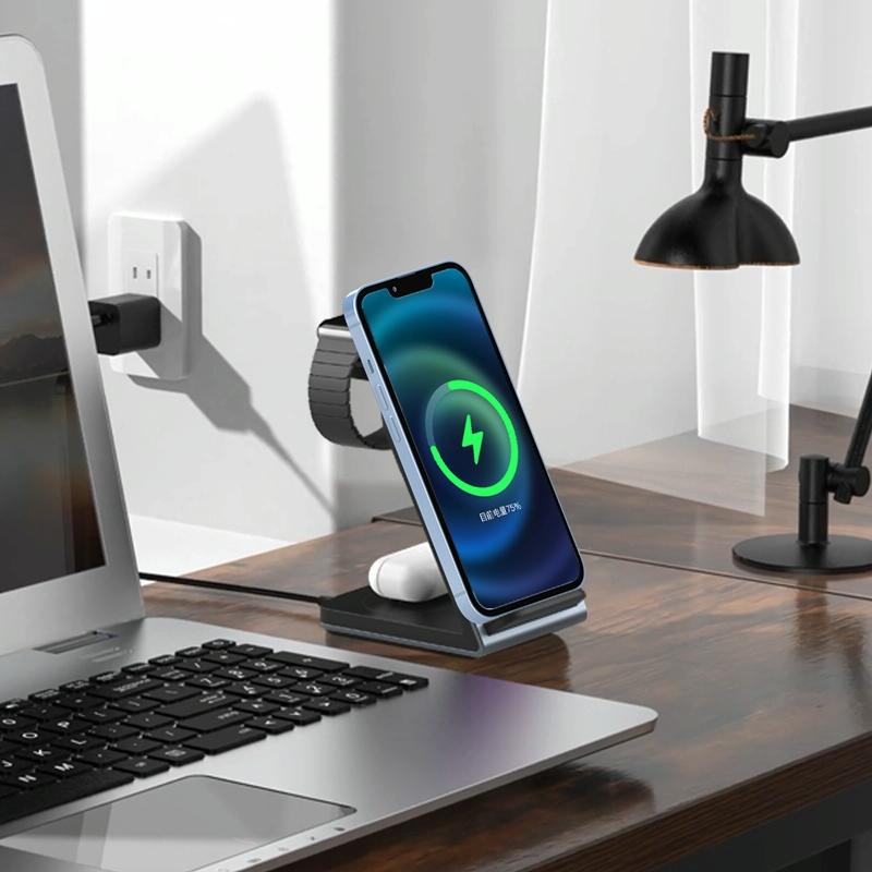 3 In 1 Vertical Metal Wireless Charger - Tarnish Tristar Online