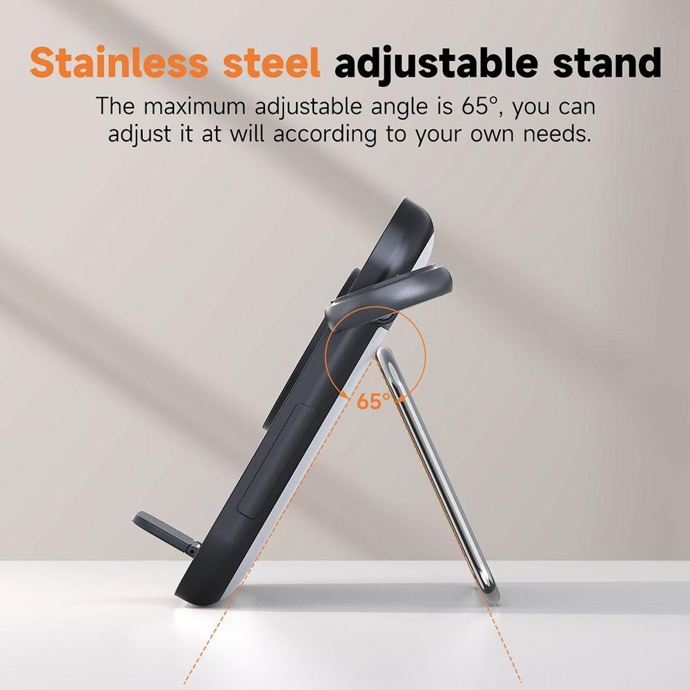 15W 3 In 1 Magnetic Led Makeup Mirror Charger - White Tristar Online