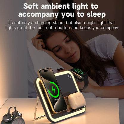 15W 3 In 1 Magnetic Led Makeup Mirror Charger - White Tristar Online