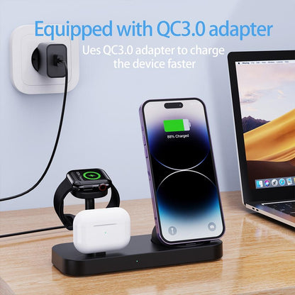 4 In 1 Charging Stand For Apple Watch And Airpods - White Tristar Online