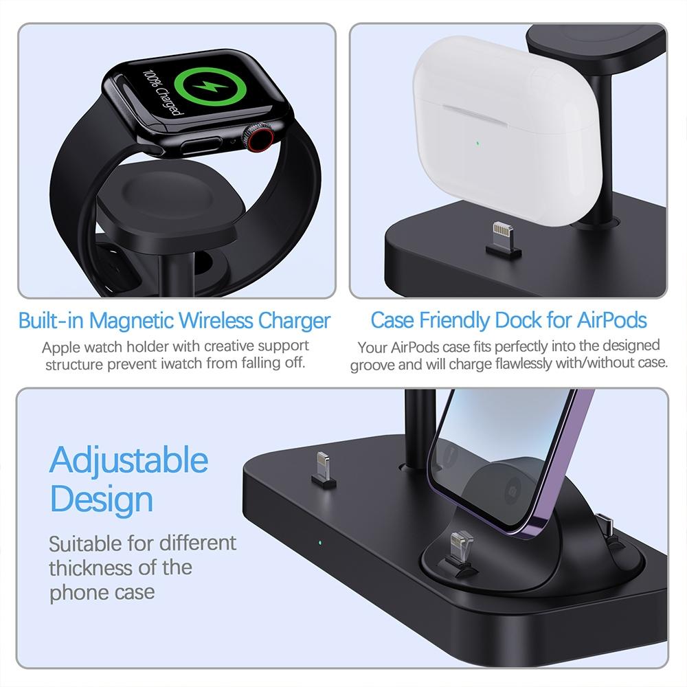 4 In 1 Charging Stand For Apple Watch And Airpods - White Tristar Online