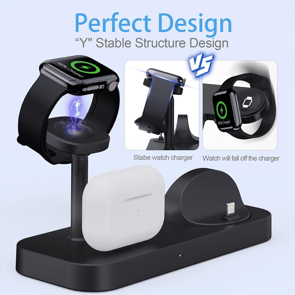 4 In 1 Charging Stand For Apple Watch And Airpods - White Tristar Online