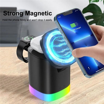 3 In 1 Magnetic Wireless Charger For Iphone Iwatch Airpods - White Tristar Online