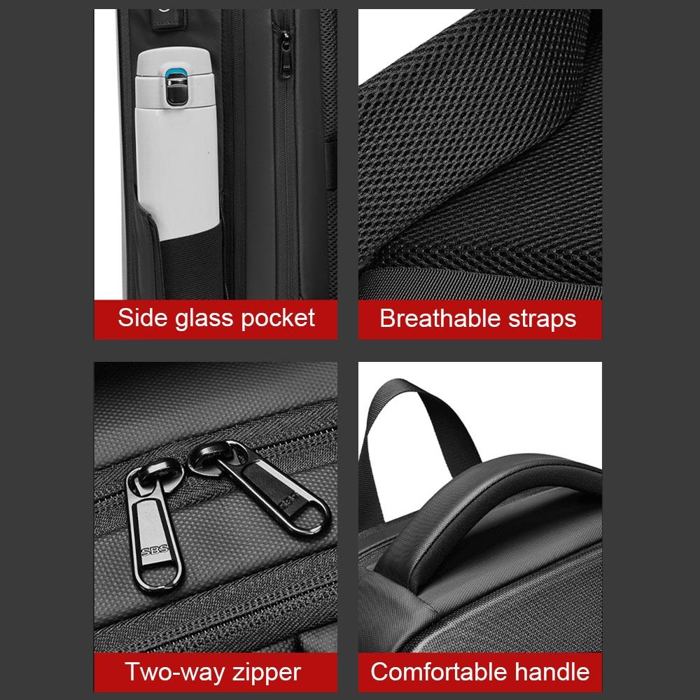 Expandable Usb Laptop Backpack for Business Travel - Black Tristar Online