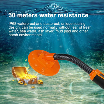Handheld Metal Detector with Positioning Rod for Treasure Hunting - Orange Tristar Online