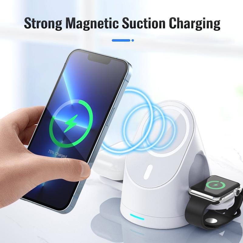 3 In 1 Magnetic Wireless Charging Bracket For Smartphone Iwatch Airpods - Black Tristar Online