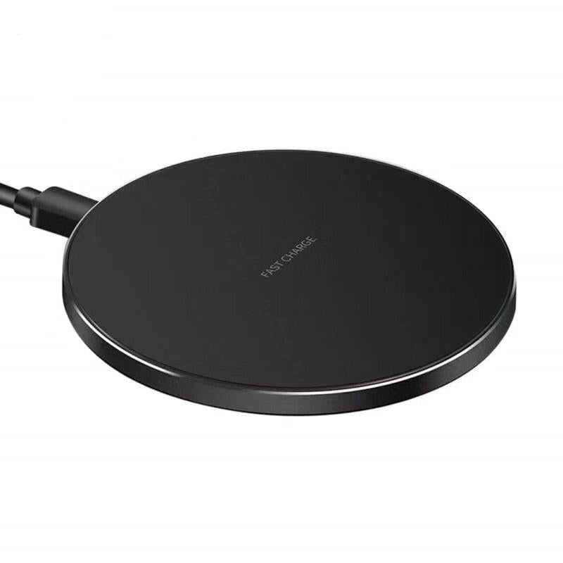 15W Round Wireless Charger Fast Charge - Black + Black Surface Tristar Online
