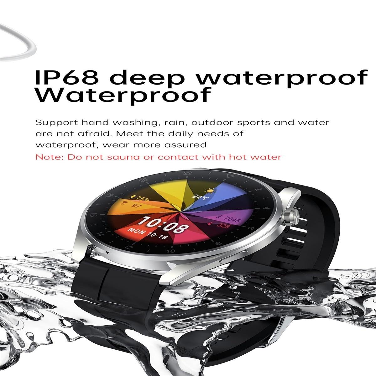 Waterproof Silicone Smartwatch With Colour Display - Black Tristar Online