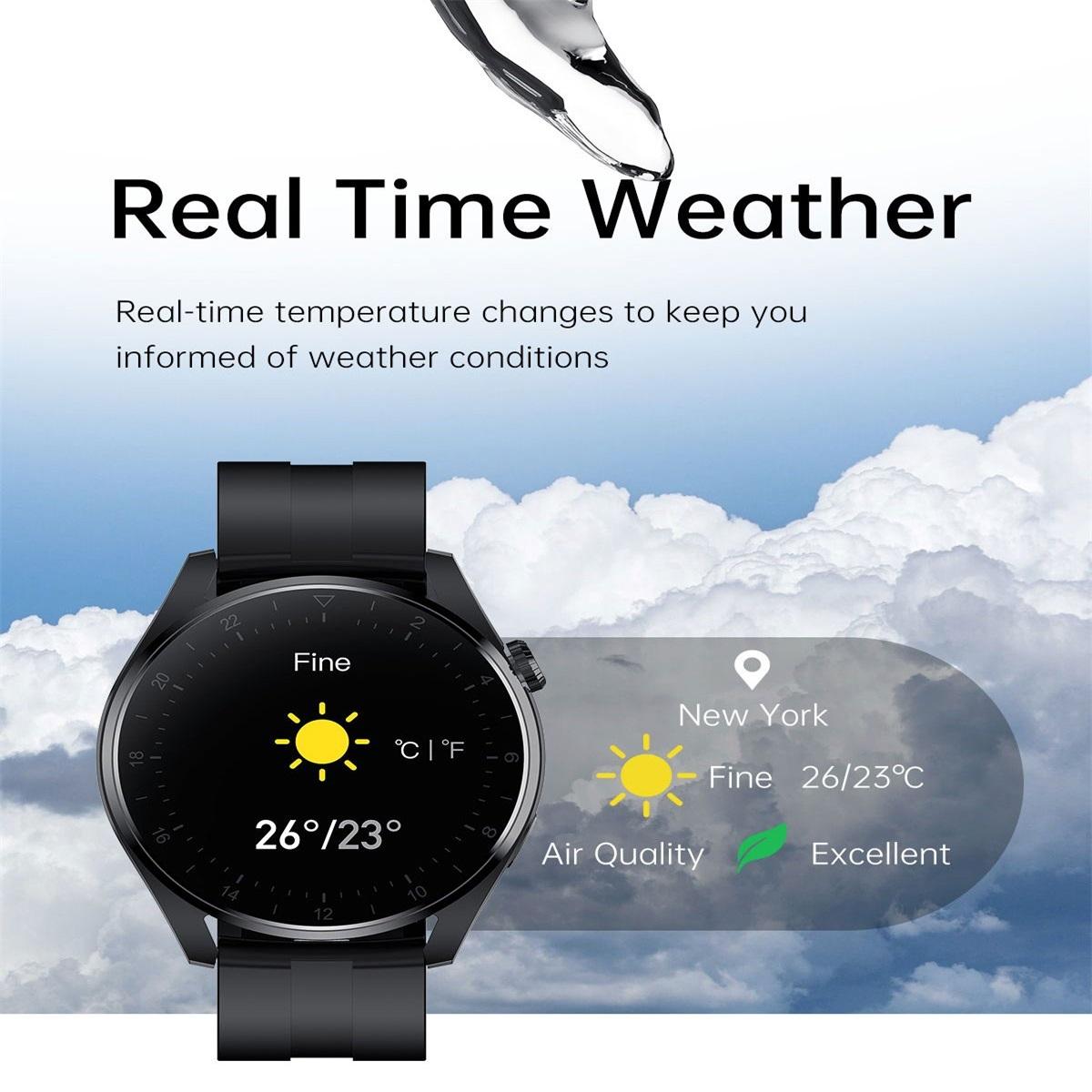 Waterproof Silicone Smartwatch With Colour Display - Black Tristar Online