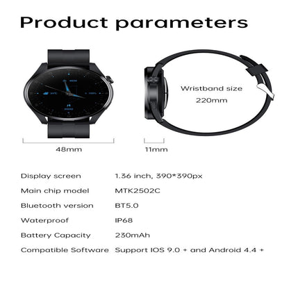Waterproof Silicone Smartwatch With Colour Display - Black Tristar Online