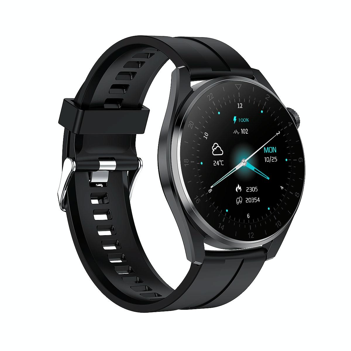 Waterproof Silicone Smartwatch With Colour Display - Black Tristar Online