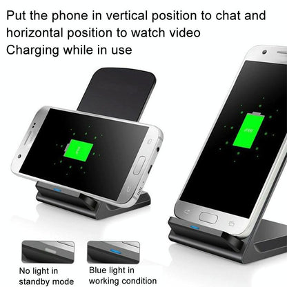 15W Wireless Desktop Charger With Fast Charging - Black Tristar Online
