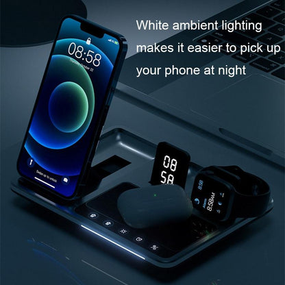 30W 4 In 1 Wireless Charger With Ambient Light Silver / Black Tristar Online