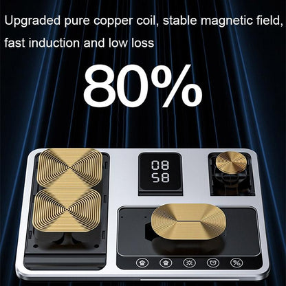 30W 4 In 1 Wireless Charger With Ambient Light Silver / Black Tristar Online