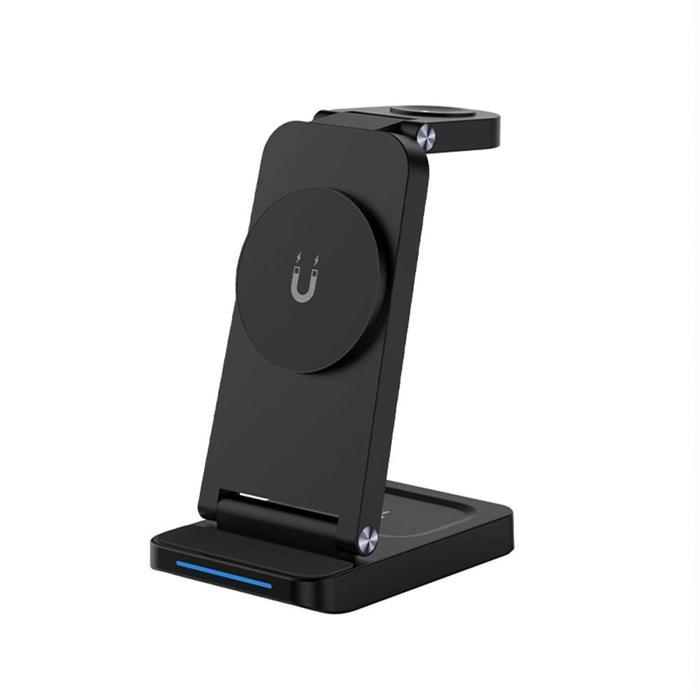 3 In 1 Magnetic Wireless Charger Stand - Black Tristar Online