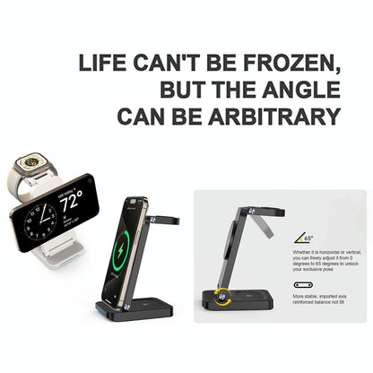 3 In 1 Magnetic Wireless Charger Stand - Black Tristar Online
