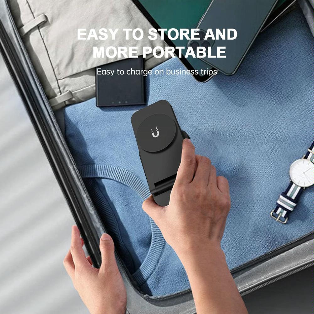 3 In 1 Magnetic Wireless Charger Stand - Black Tristar Online
