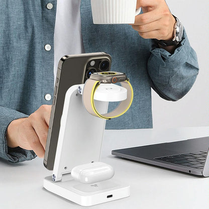 3 In 1 Magnetic Wireless Charger Stand - Black Tristar Online