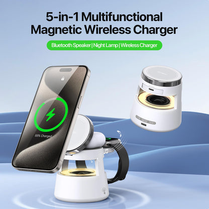 5 In 1 Magnetic Wireless Charger With Bluetooth Speaker Tristar Online