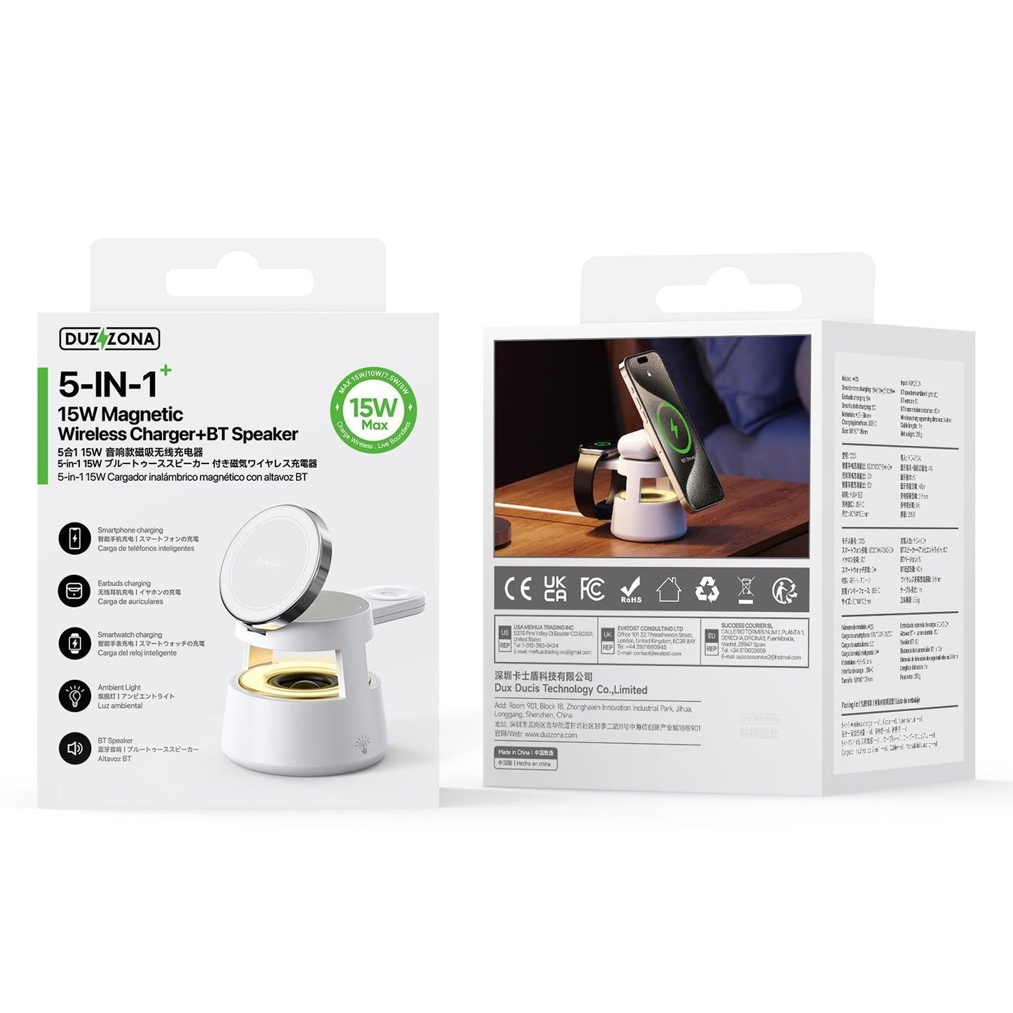 5 In 1 Magnetic Wireless Charger With Bluetooth Speaker Tristar Online