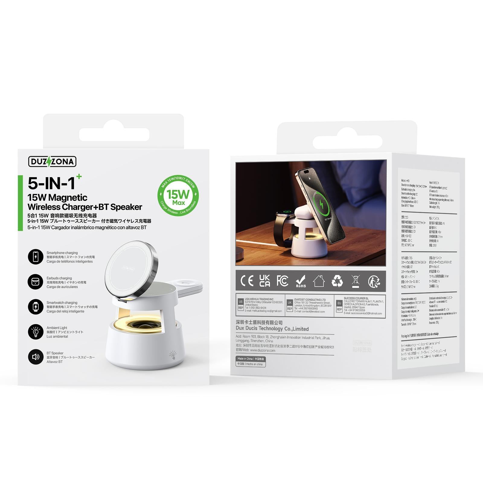 5 In 1 Magnetic Wireless Charger With Bluetooth Speaker Tristar Online