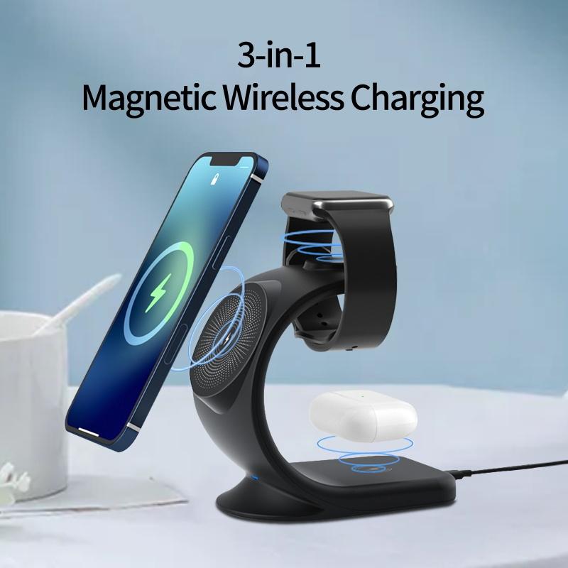 3 In 1 Magnetic Wireless Charger For Phone Watch Airpods Tristar Online