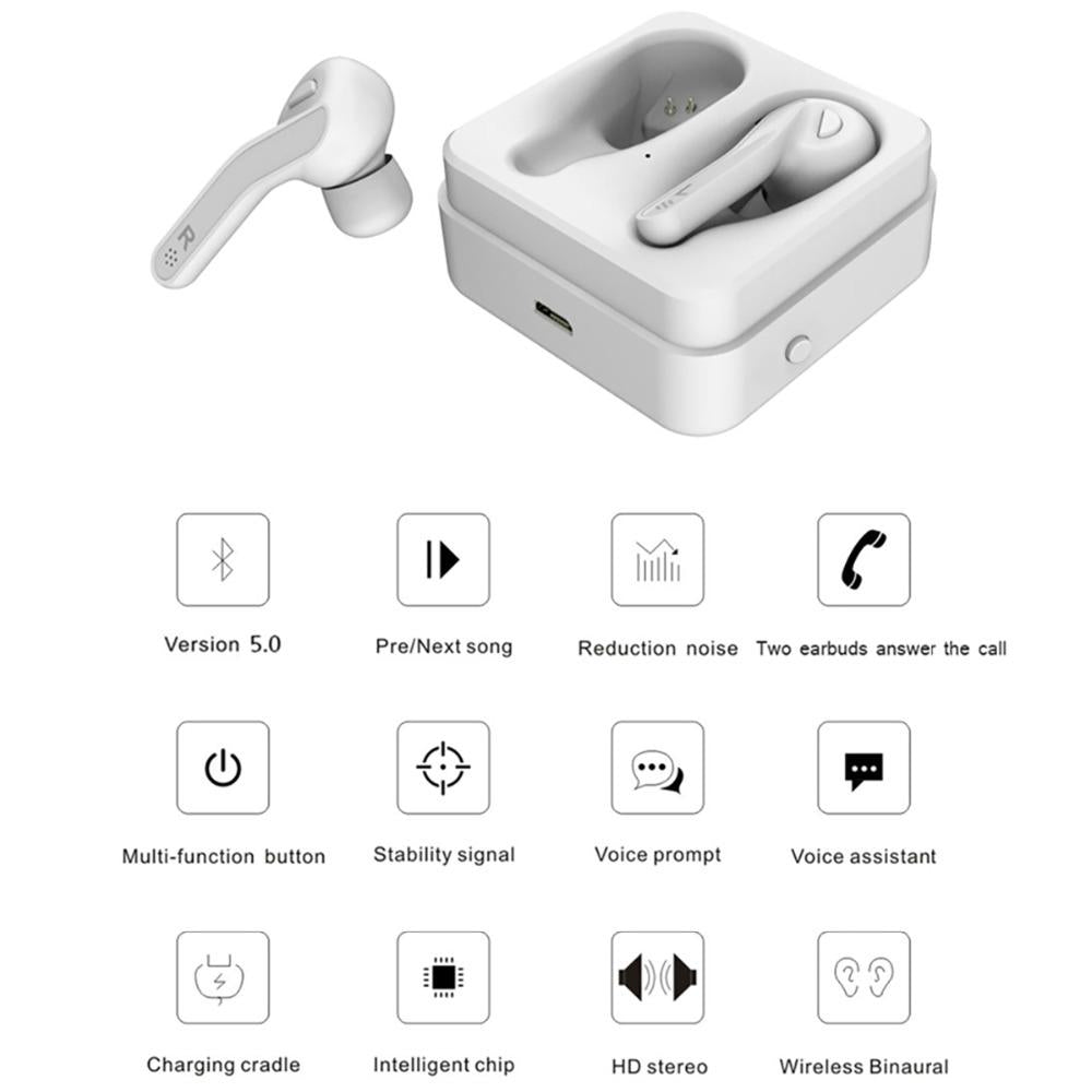 Mini Touch Control Wireless Earbuds with Charger Box - Hifi Bluetooth Tws - Black Tristar Online