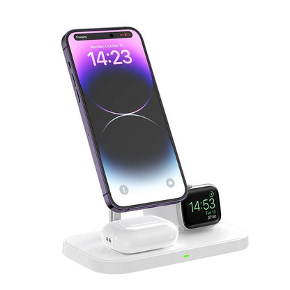 3 In 1 Magnetic Wireless Charger For Iphone & Airpods - White Tristar Online