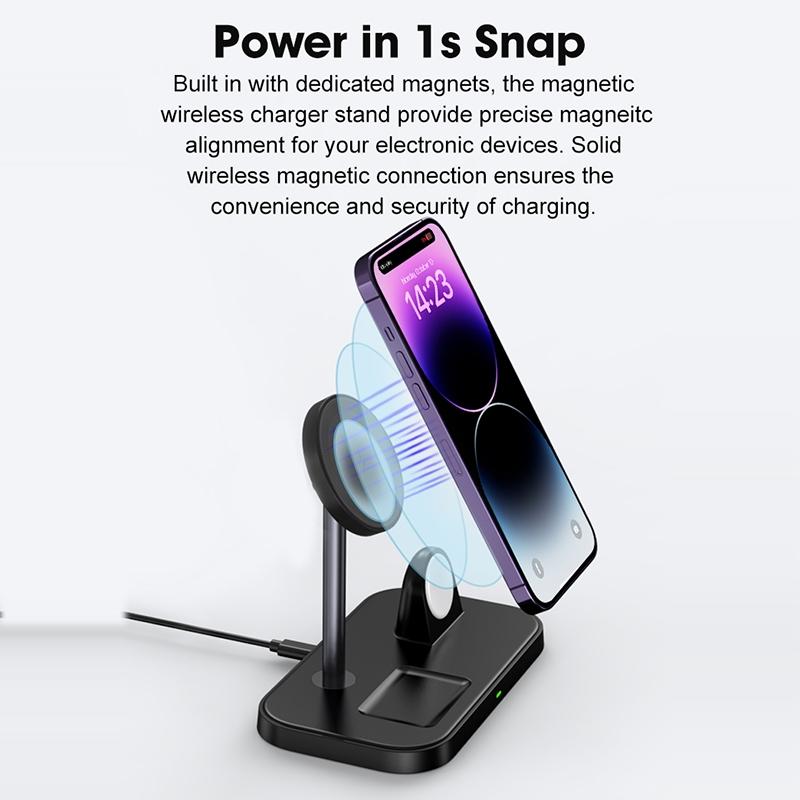 3 In 1 Magnetic Wireless Charger For Iphone & Airpods - White Tristar Online