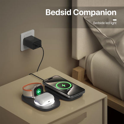 3 In 1 Magnetic Wireless Charger For Apple Devices - Black Tristar Online